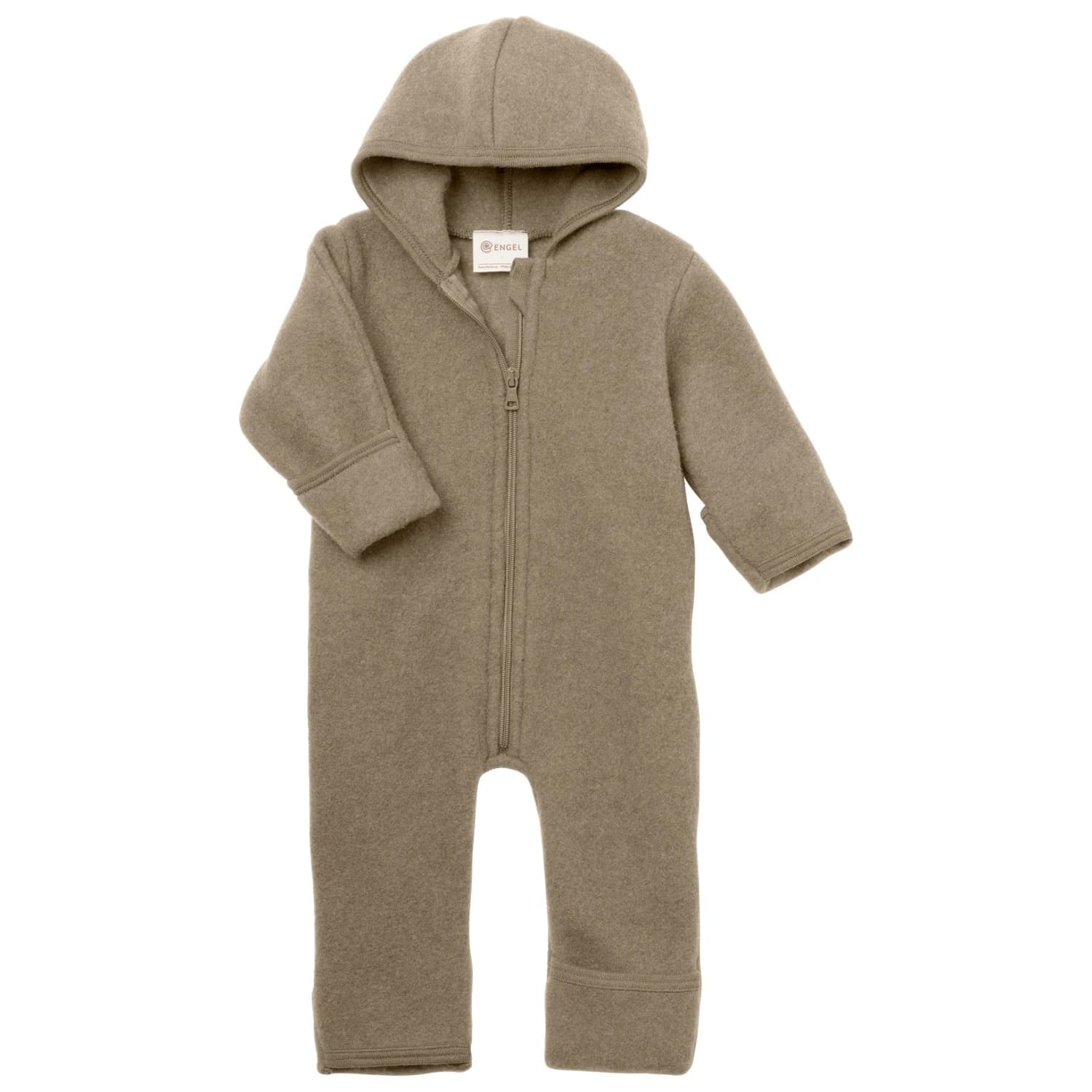 Цял костюм Engel Baby Overall with Hood and Zip Overall - Walnuss Melange
