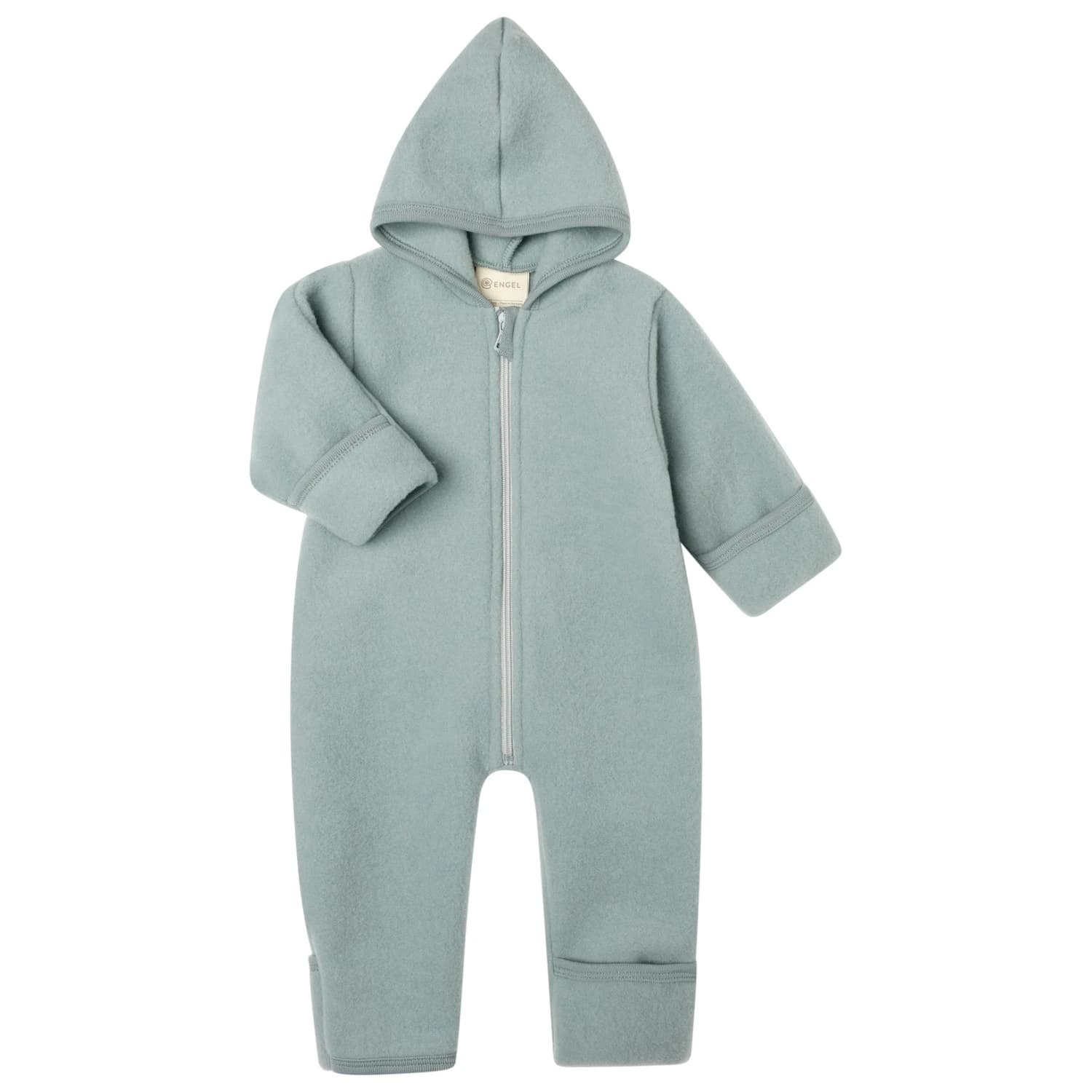 Цял костюм Engel Baby Overall with Hood and Zip Overall - Bergblau Melange