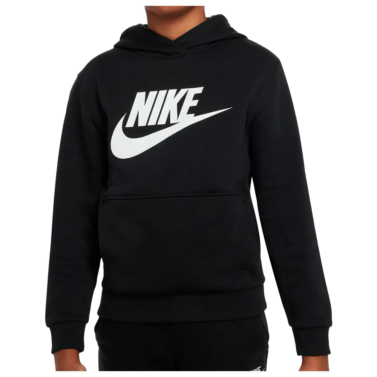 Детски суичър Nike Big Kid's Sportswear Club Fleece Hoodie - Black / White