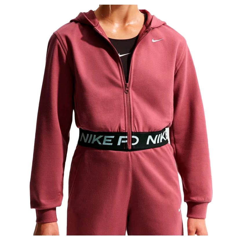 Суичър Nike Girl's NP Dri-Fit Full Zip Fleece Hoody Hoodie - Pink Smoke / Pink Smoke / Black / White