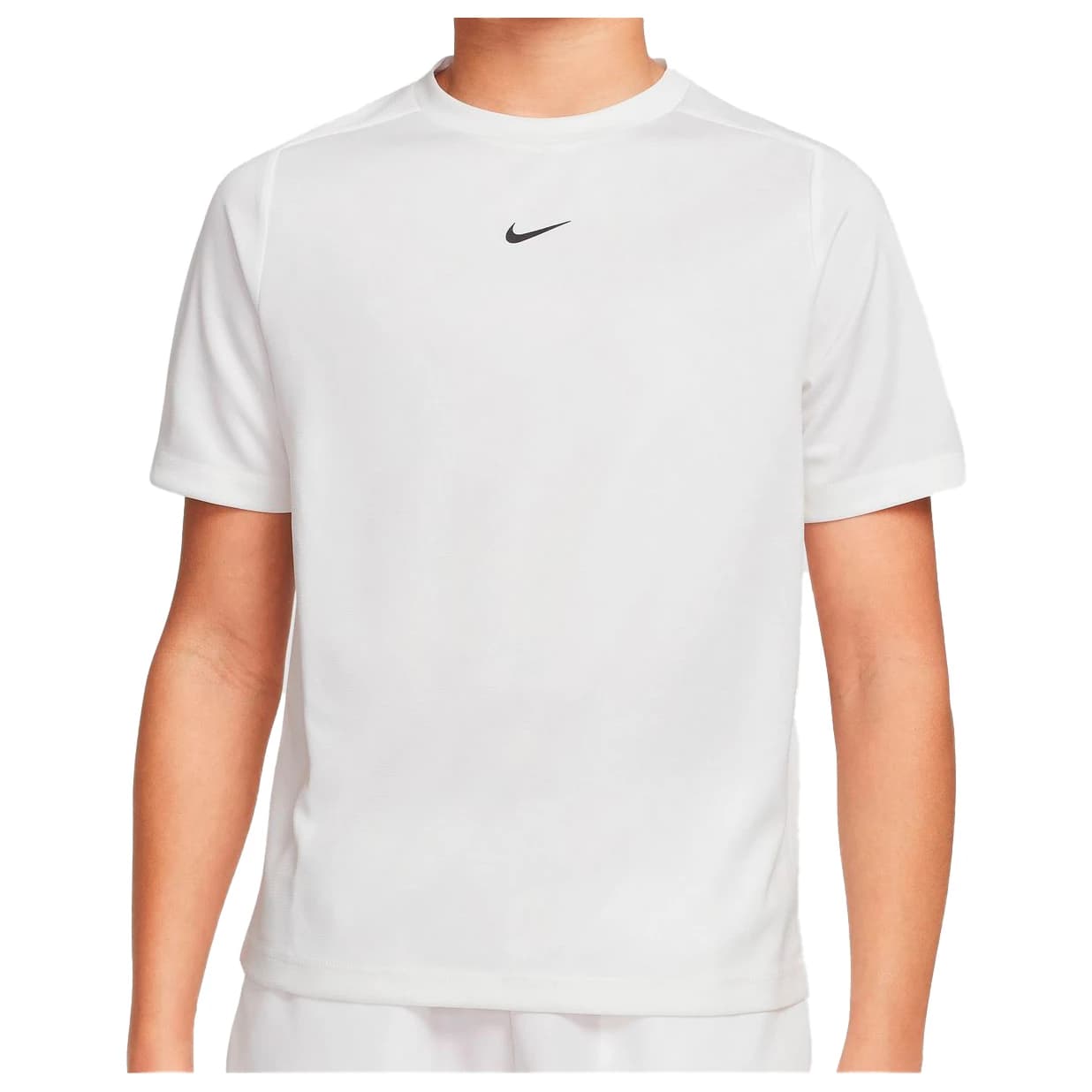 Детска тениска Nike Kid's Dri-Fit Multi S/S Top LBR Heather T-shirt - White / White / Black