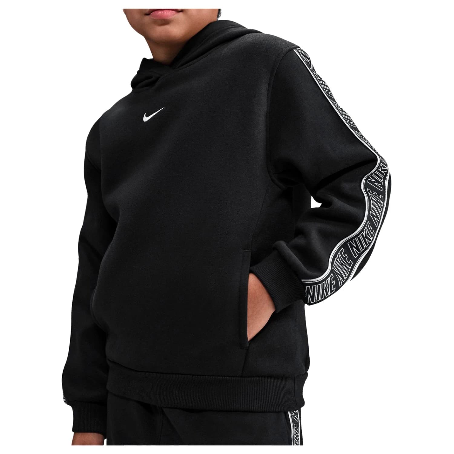 Детски суичър Nike Kid's NSW Club+ Fleece Hoody Hoodie - Black / Black / White