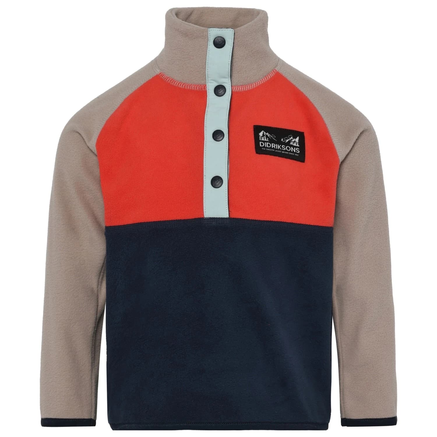Детски поларен пуловер Didriksons Kid's Monte Half Buttoned 5 Fleece jumper - Paprika