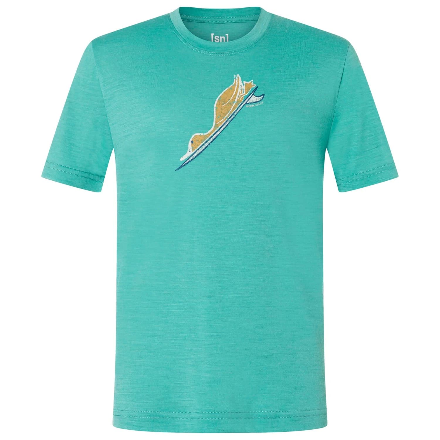 Детска мериносова блуза super.natural Kid's Duck Dive Tee Merino shirt - Lagoon Green / Various