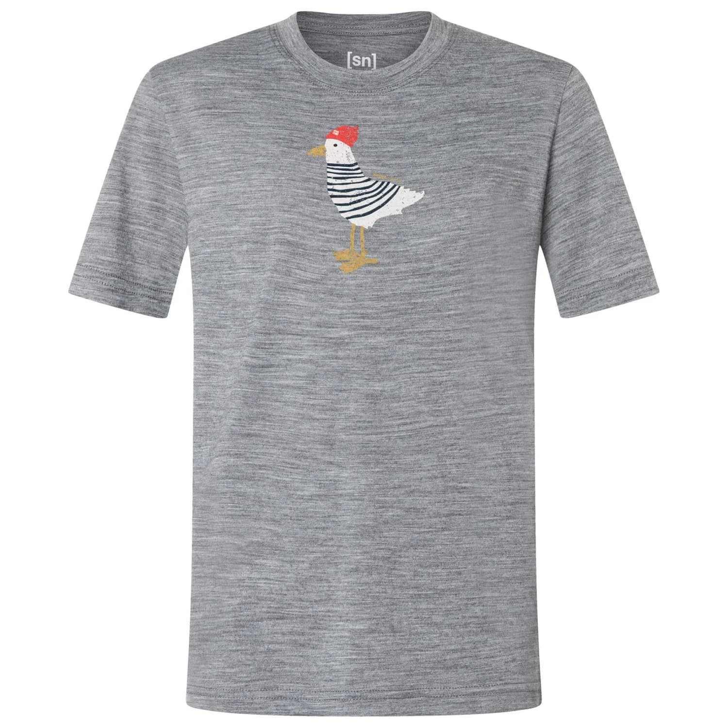 Детска мериносова блуза super.natural Kid's Johnny Tee Merino shirt - Cashmere Grey Melange / Various