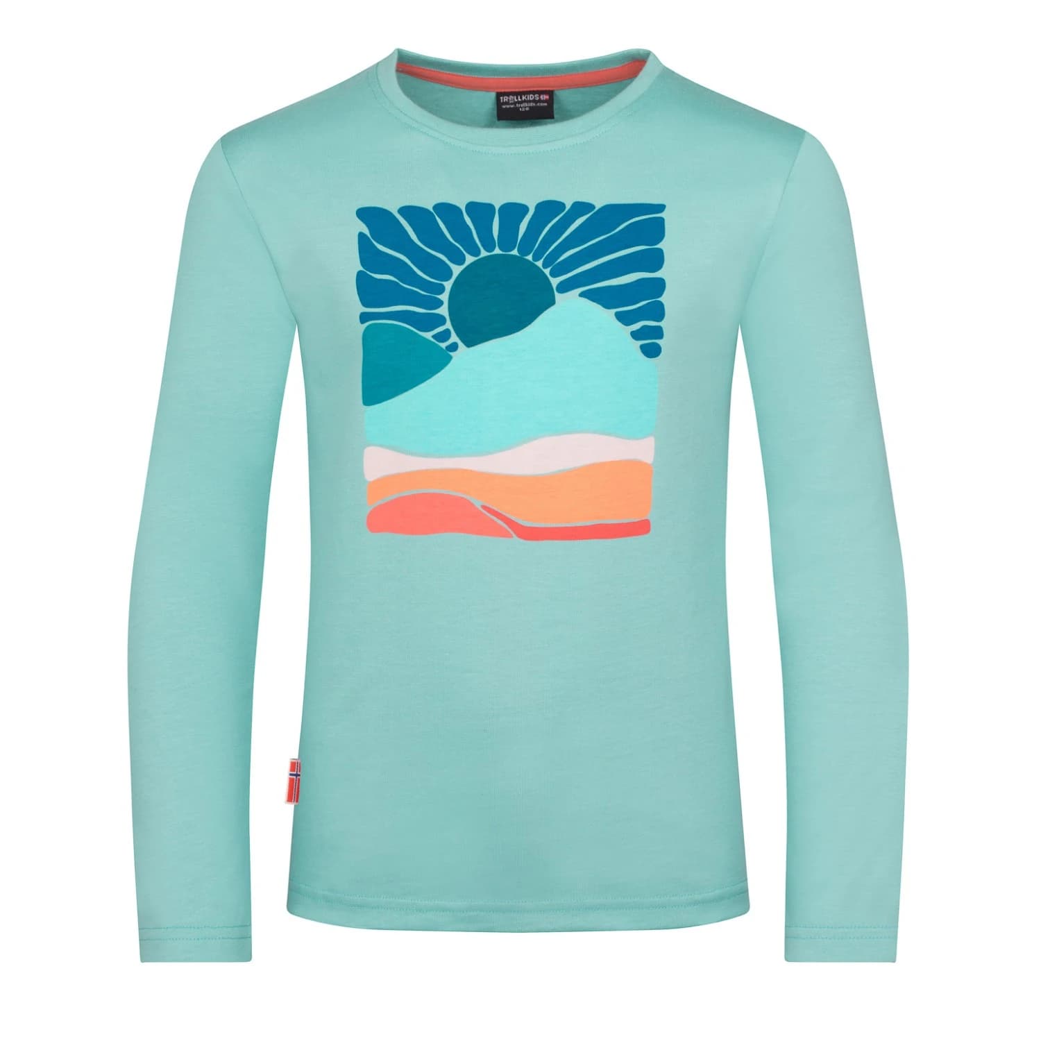 Детска блуза с дълъг ръкав Trollkids Girl's Falketind Longsleeve Longsleeve - Aqua Haze