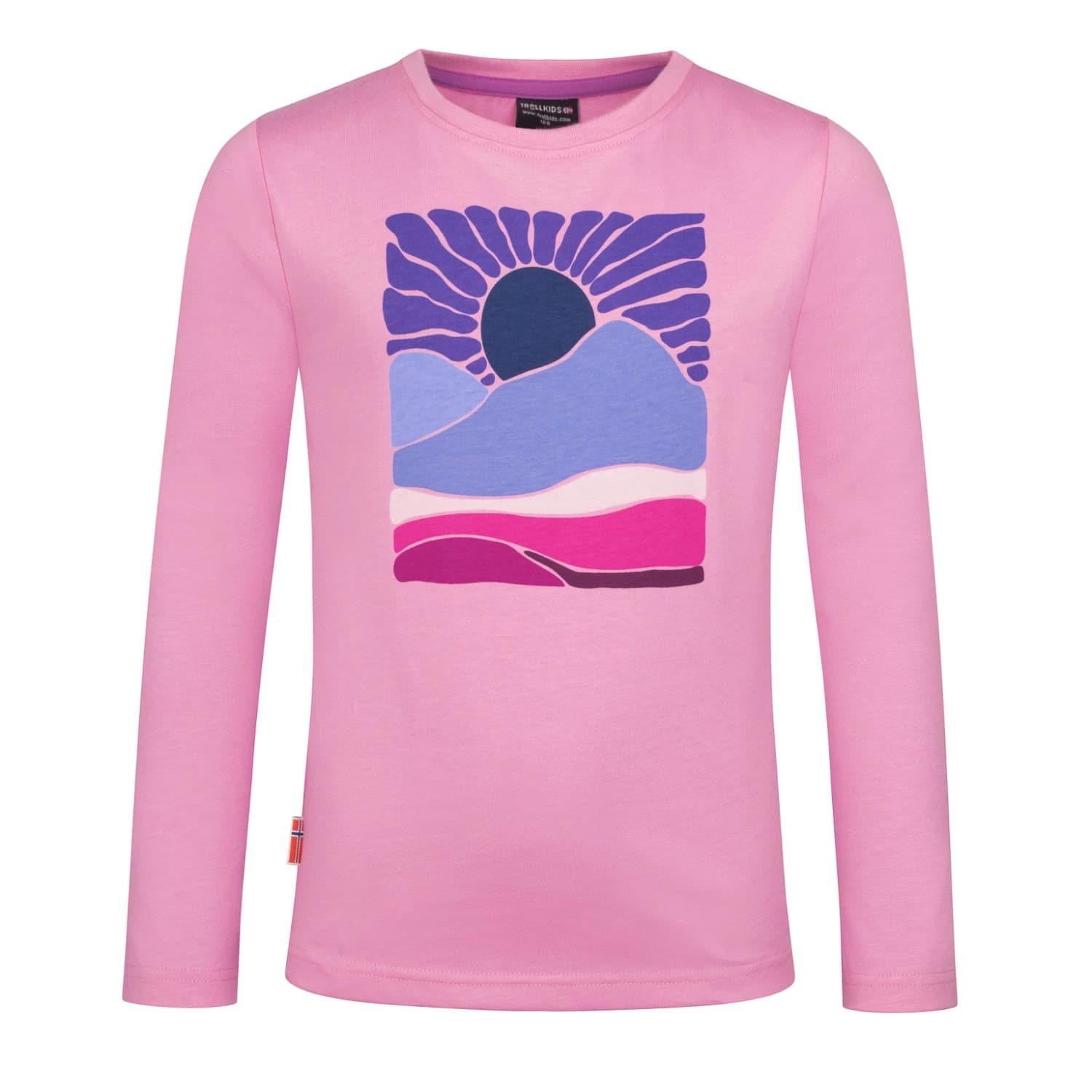 Детска блуза с дълъг ръкав Trollkids Girl's Falketind Longsleeve Longsleeve - Wild Rose