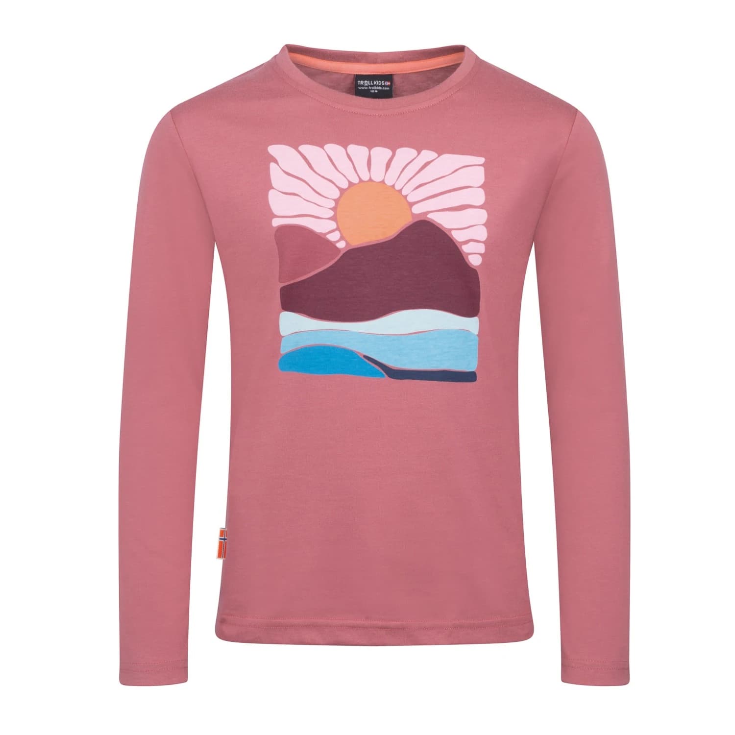 Детска блуза с дълъг ръкав Trollkids Girl's Falketind Longsleeve Longsleeve - Frozen Berry