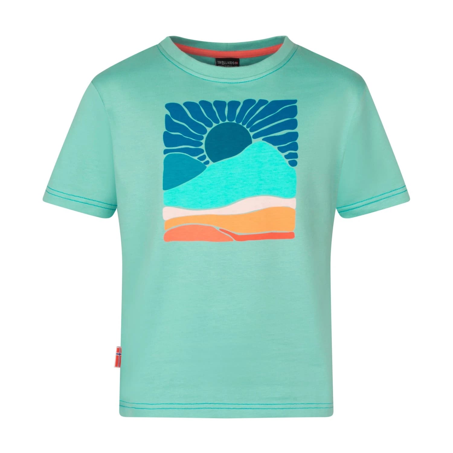 Детска тениска Trollkids Girl's Falketind T T-shirt - Aqua Haze