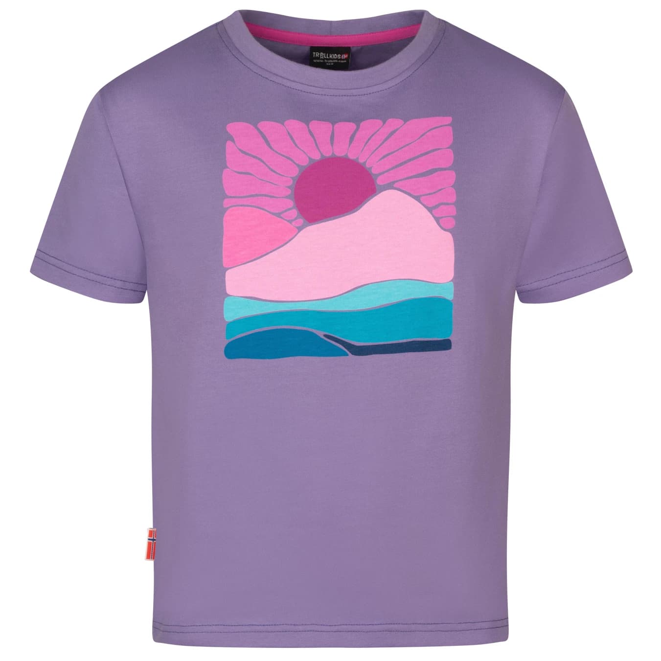 Детска тениска Trollkids Girl's Falketind T T-shirt - Lilac