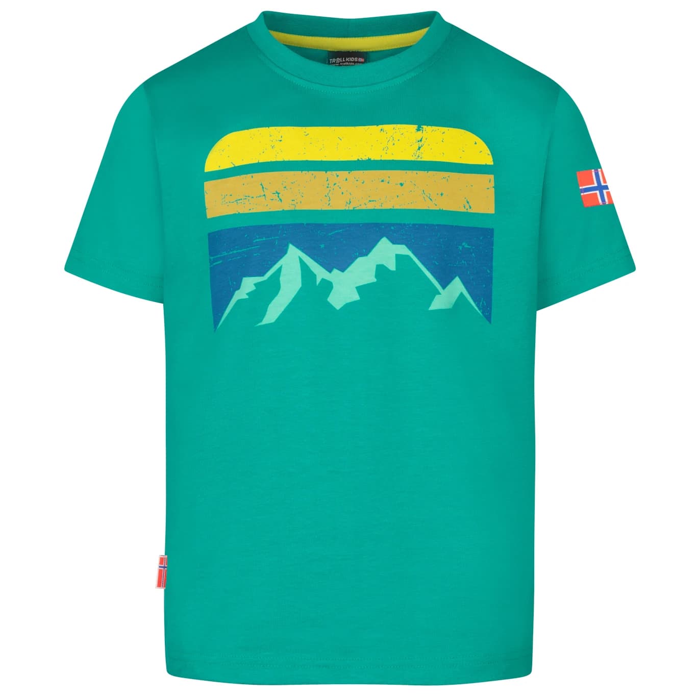 Детска тениска Trollkids Kid's Falketind T T-shirt - Sea Green
