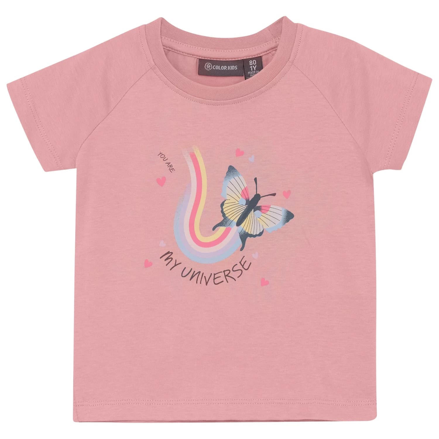Детска тениска Color Kids Baby's T-Shirt with Chestprint S/S T-shirt - Bridal Rose