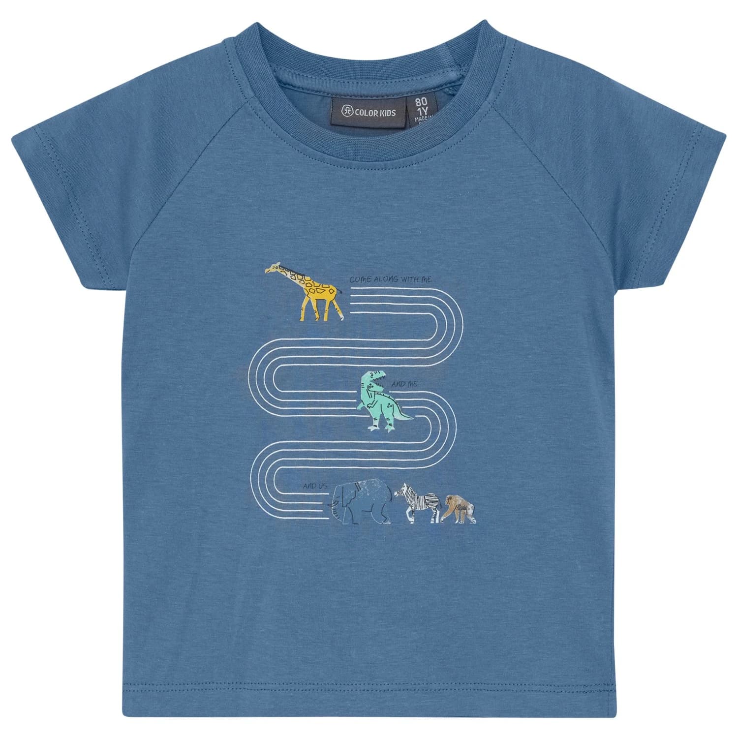 Детска тениска Color kids Baby's T-Shirt with Chestprint S/S T-shirt - Coronet Blue