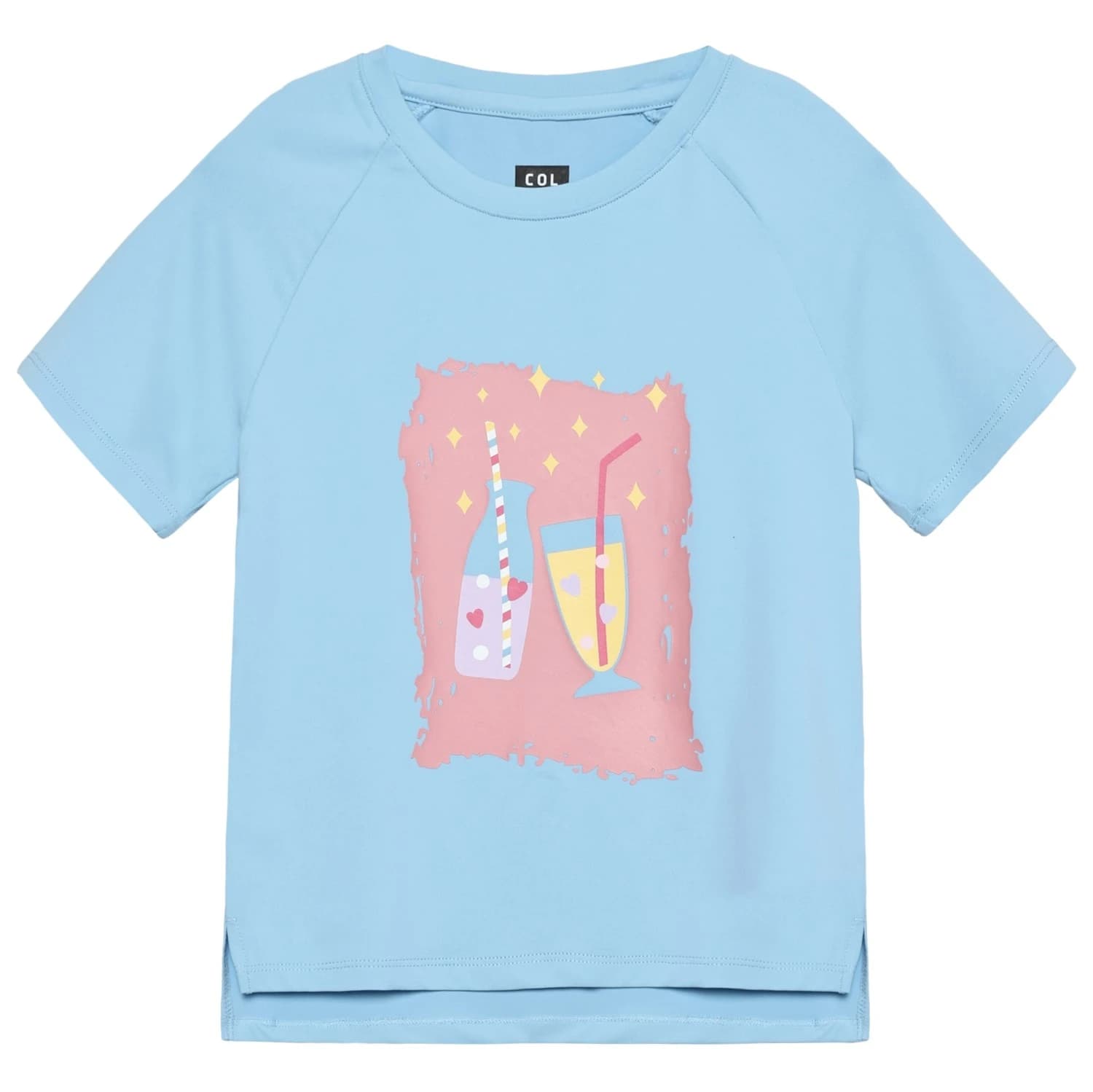 Детска спортна тениска Color Kids Girl's T-Shirt with Print S/S Sport shirt - Cerulean