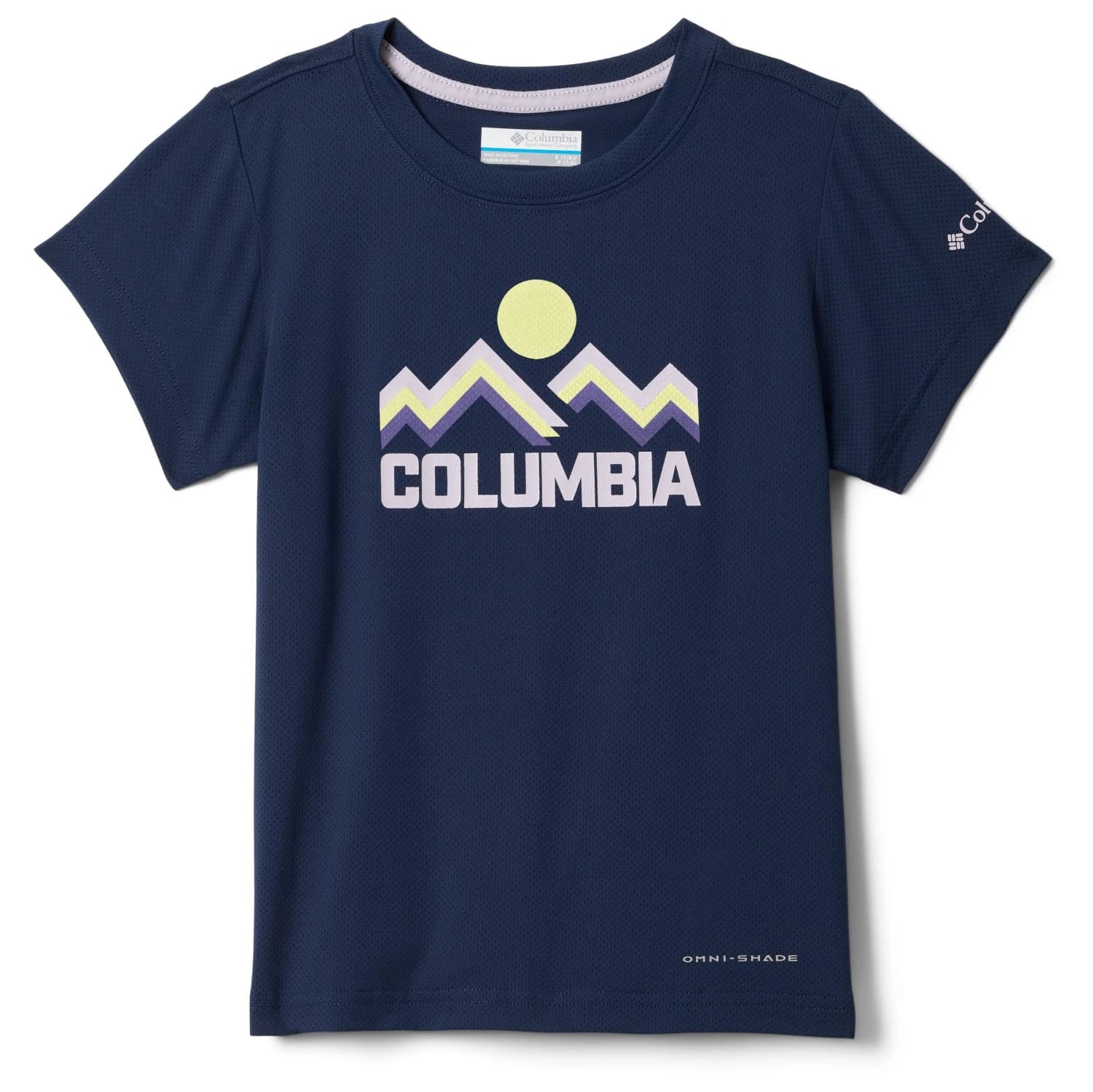 Детска спортна тениска Columbia Kid's Tech Trail Utility S/S Graphic Crew Sport shirt - Collegiate Navy / Rainbow Ridge