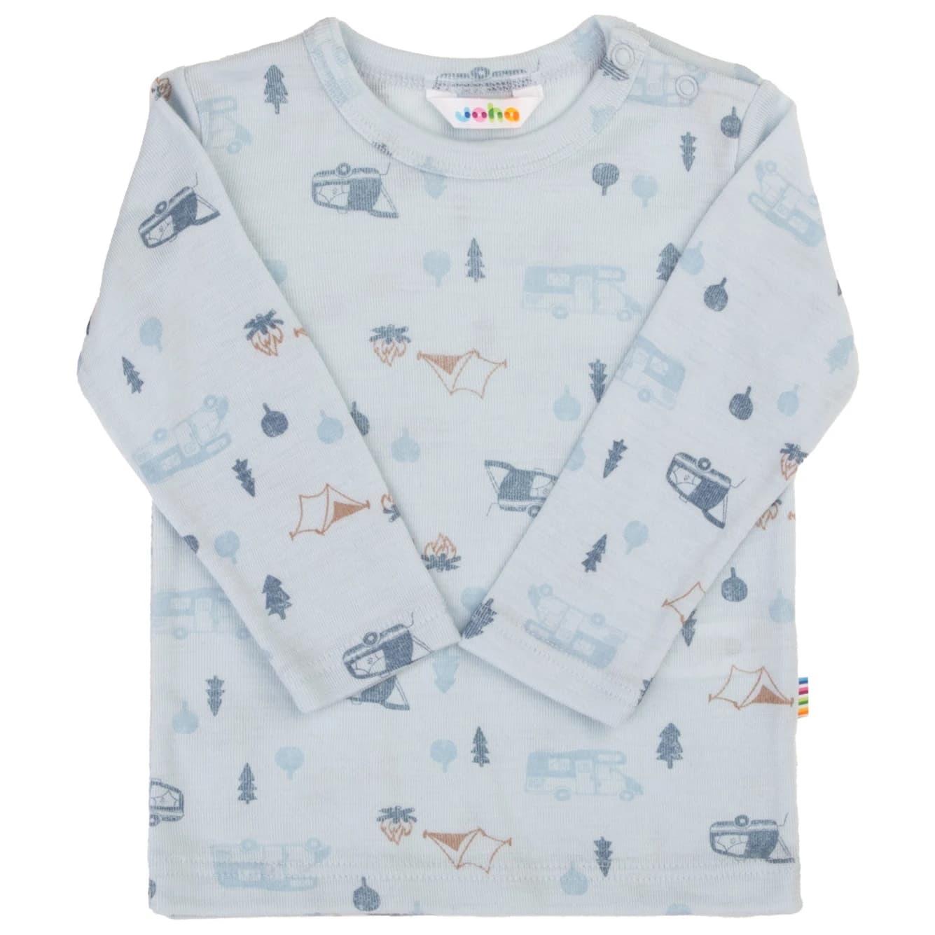 Детски вълнен пуловер Joha Kid's Blouse L/S Merino longsleeve - Light Blue