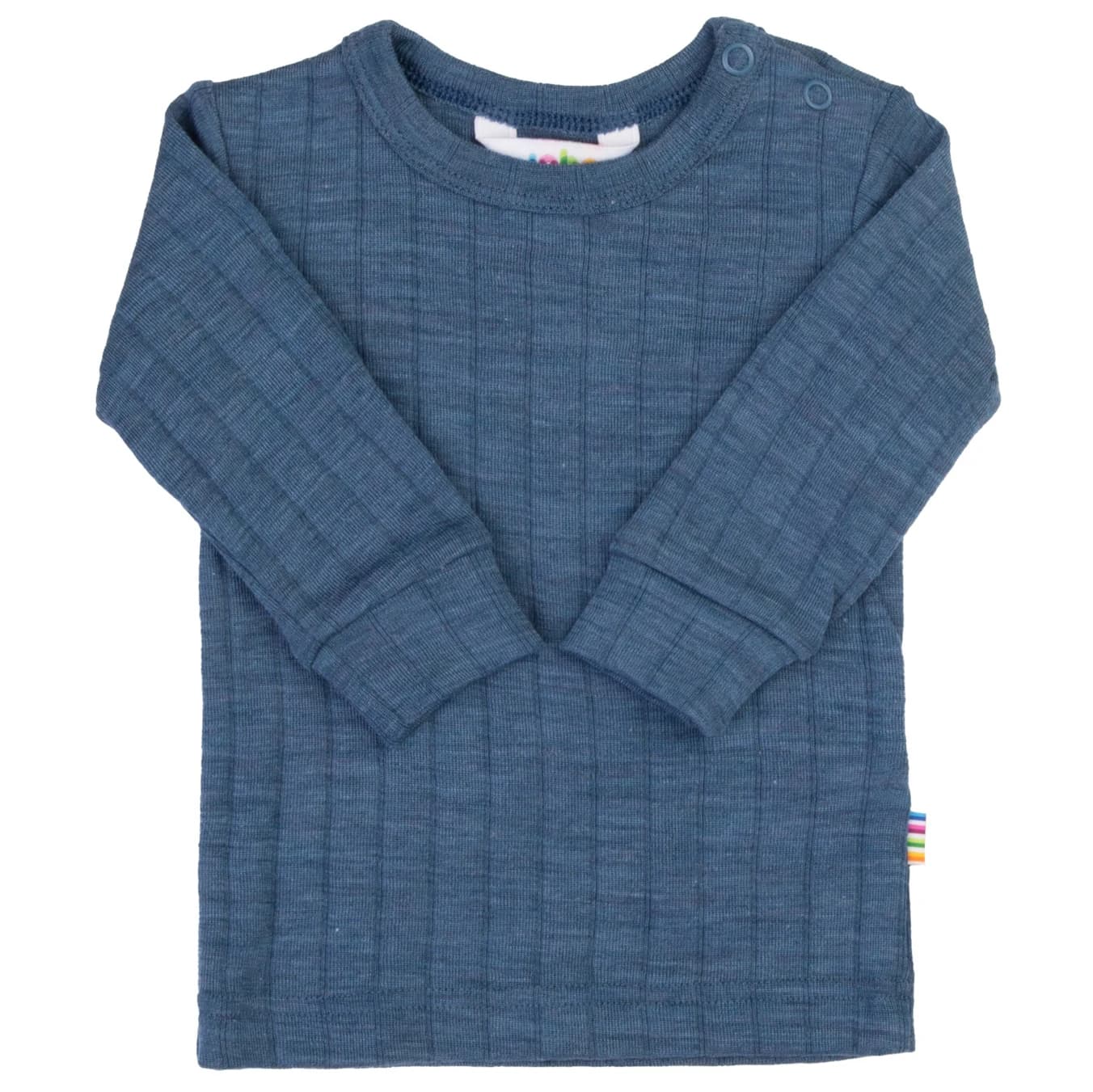 Детски вълнен пуловер Joha Kid's Blouse w/ Long Sleeves Merino longsleeve - Blue Melange