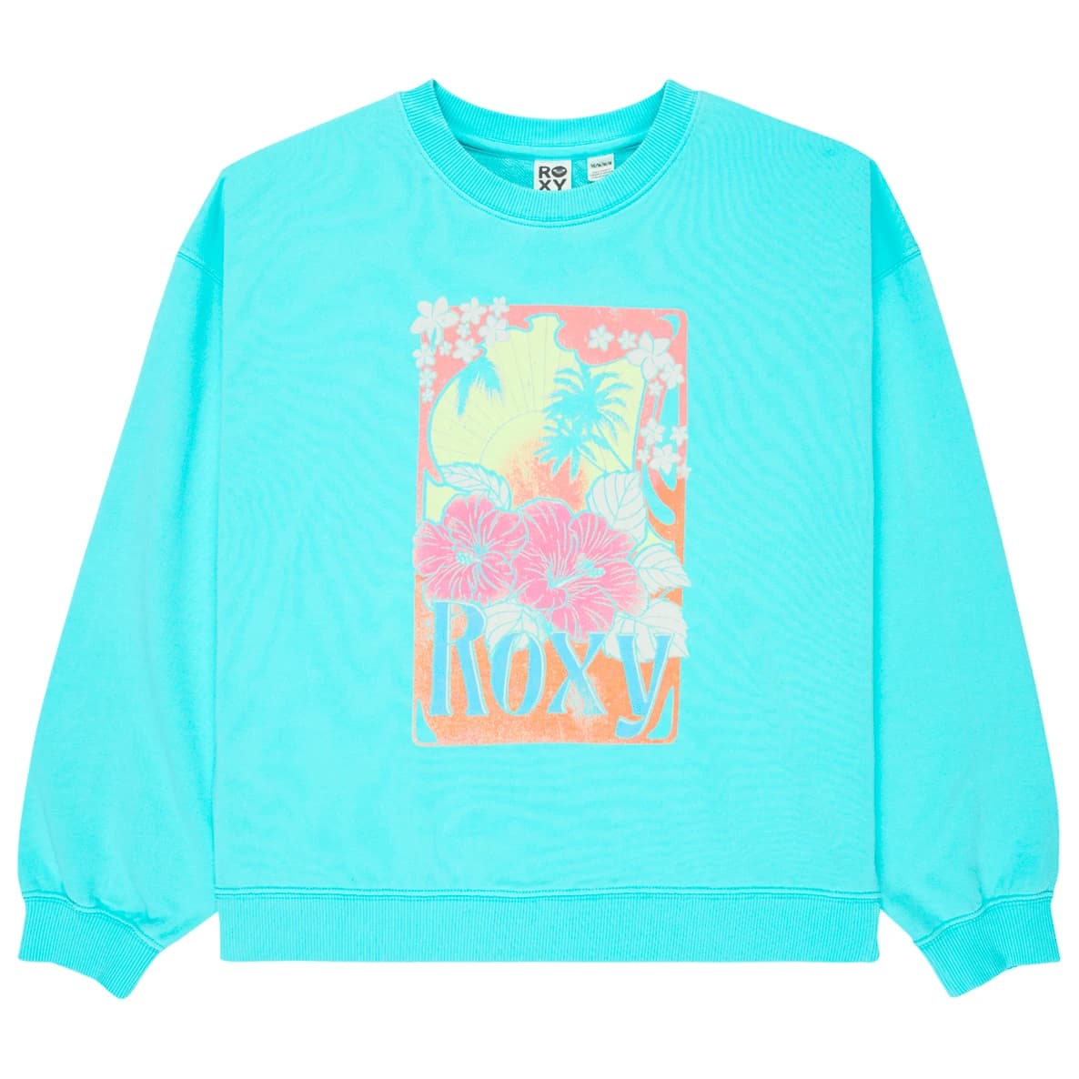Детски суичър Roxy Kid's Lineup Crew RG Terry Hoodie - Aqua Splash