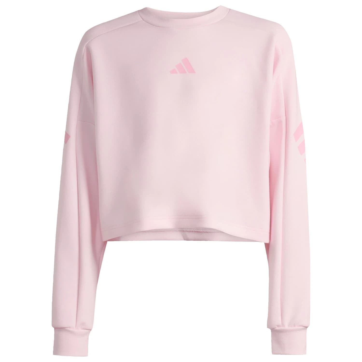 Детски пуловер adidas Kid's Future Icons 3-Stripes Crew Jumper - Clear Pink / True Pink
