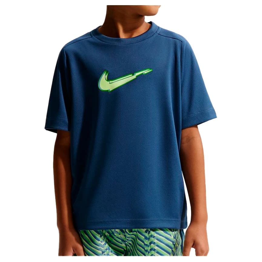 Тениска Nike Boy's Nike Dri-Fit Multi S/S Top Bold GX Running shirt - Mystic Navy / White