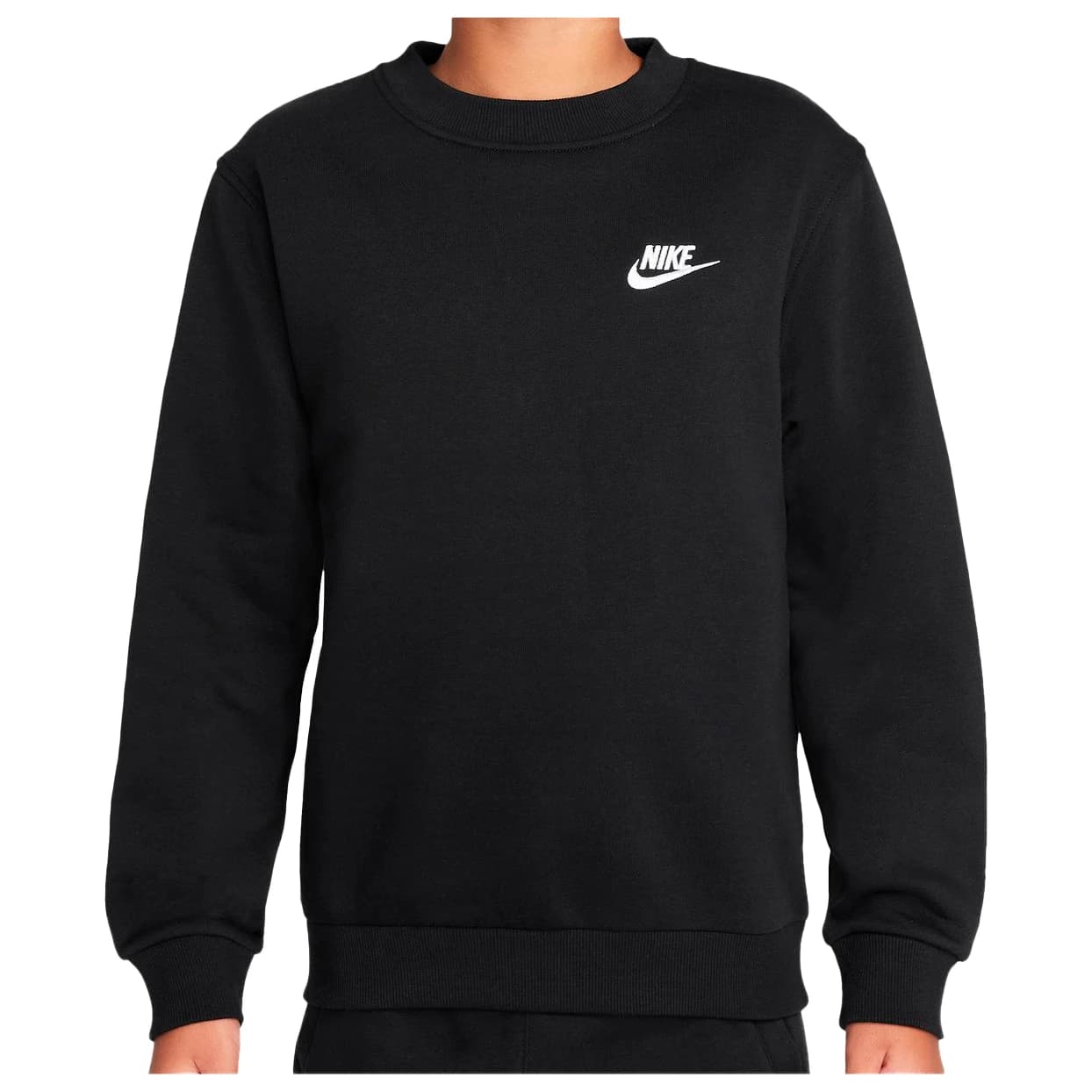 Детски пуловер Nike Kid's NSW Club Fleece Crew L/S Longsleeve - Black / White