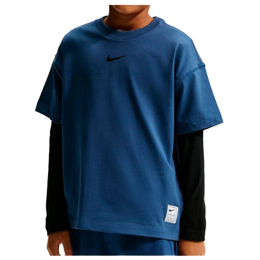 Детска спортна тениска Nike Kid's Pro Dri-FIT Short-Sleeve Training Top Sport shirt - Mystic Navy / Black