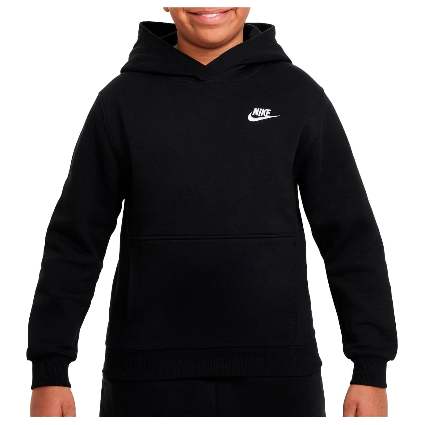 Детски суичър Nike Kid's Sportswear Club Fleece Pullover Hoodie - Black / White