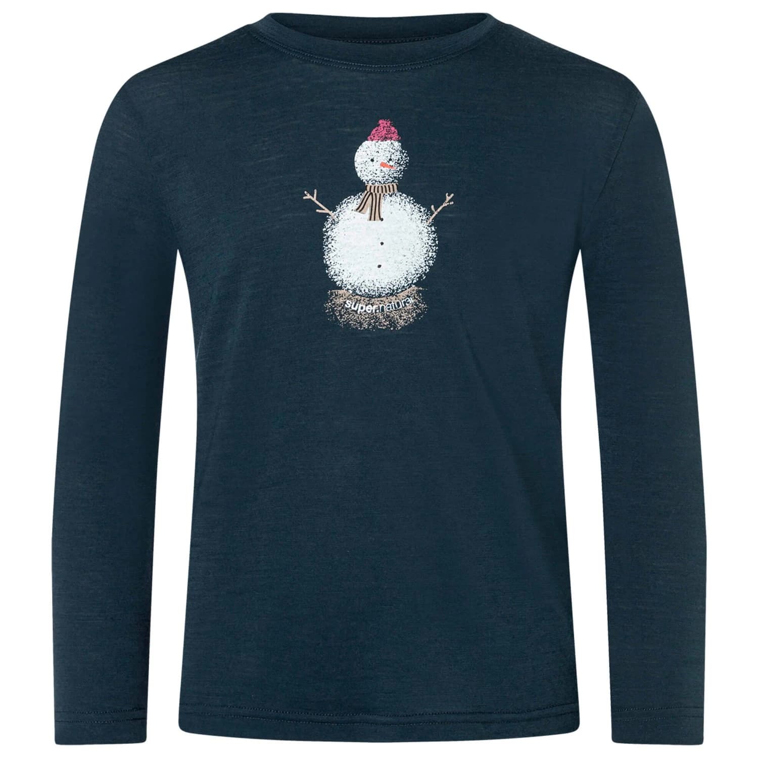 Детска блуза с дълъг ръкав super.natural Kid's Snowman L/S Merino longsleeve - Blueberry / Various