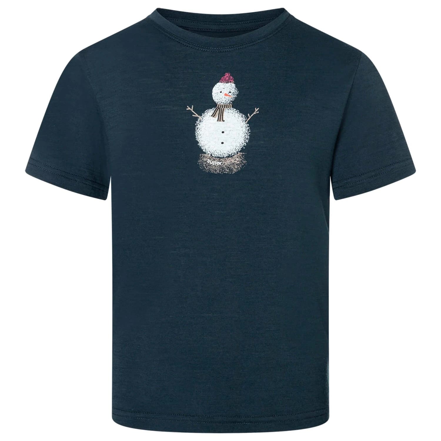 Детска мериносова блуза super.natural Kid's Snowman Tee Merino shirt - Blueberry / Various