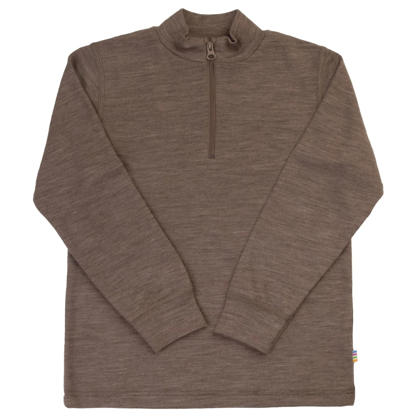 Детски вълнен пуловер Joha Kid's Blouse with Zip Merino base layer - Brown