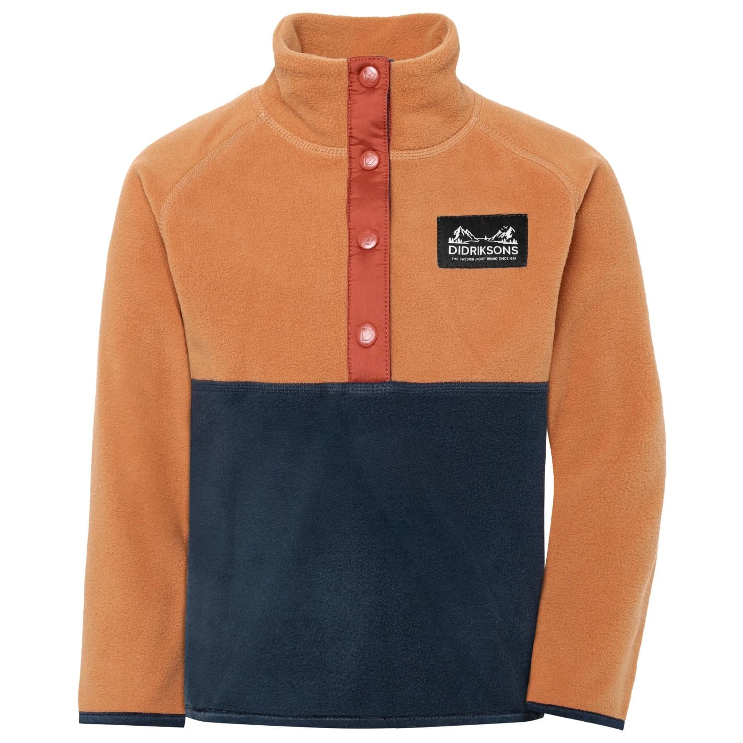 Детски поларен пуловер Didriksons Kid's Monte Half Button Fleece jumper - Almond Tree