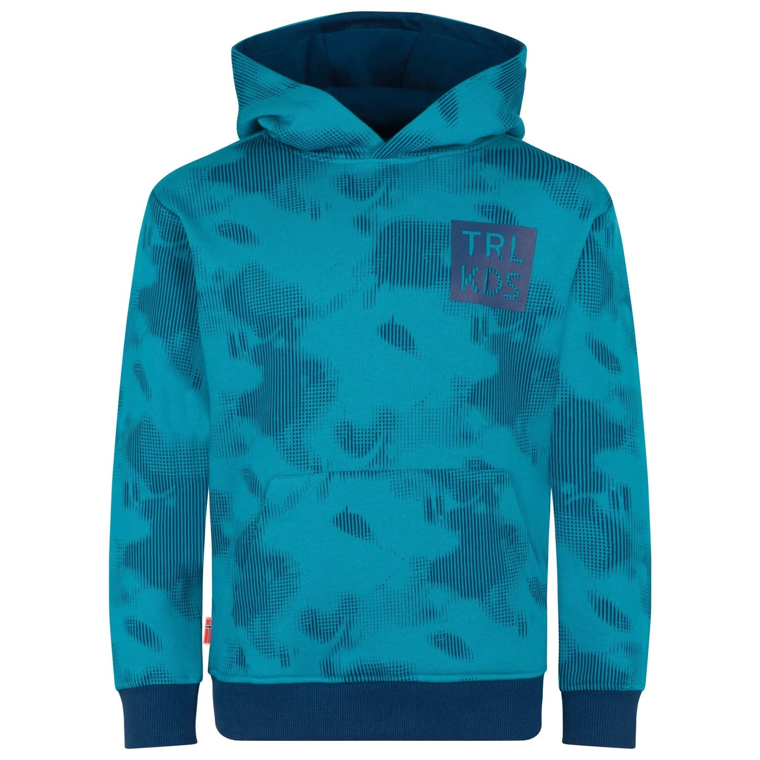 Детски суичър Trollkids Kid's Lifjell Sweater Hoodie - Dark Turquoise / Madeira Blue