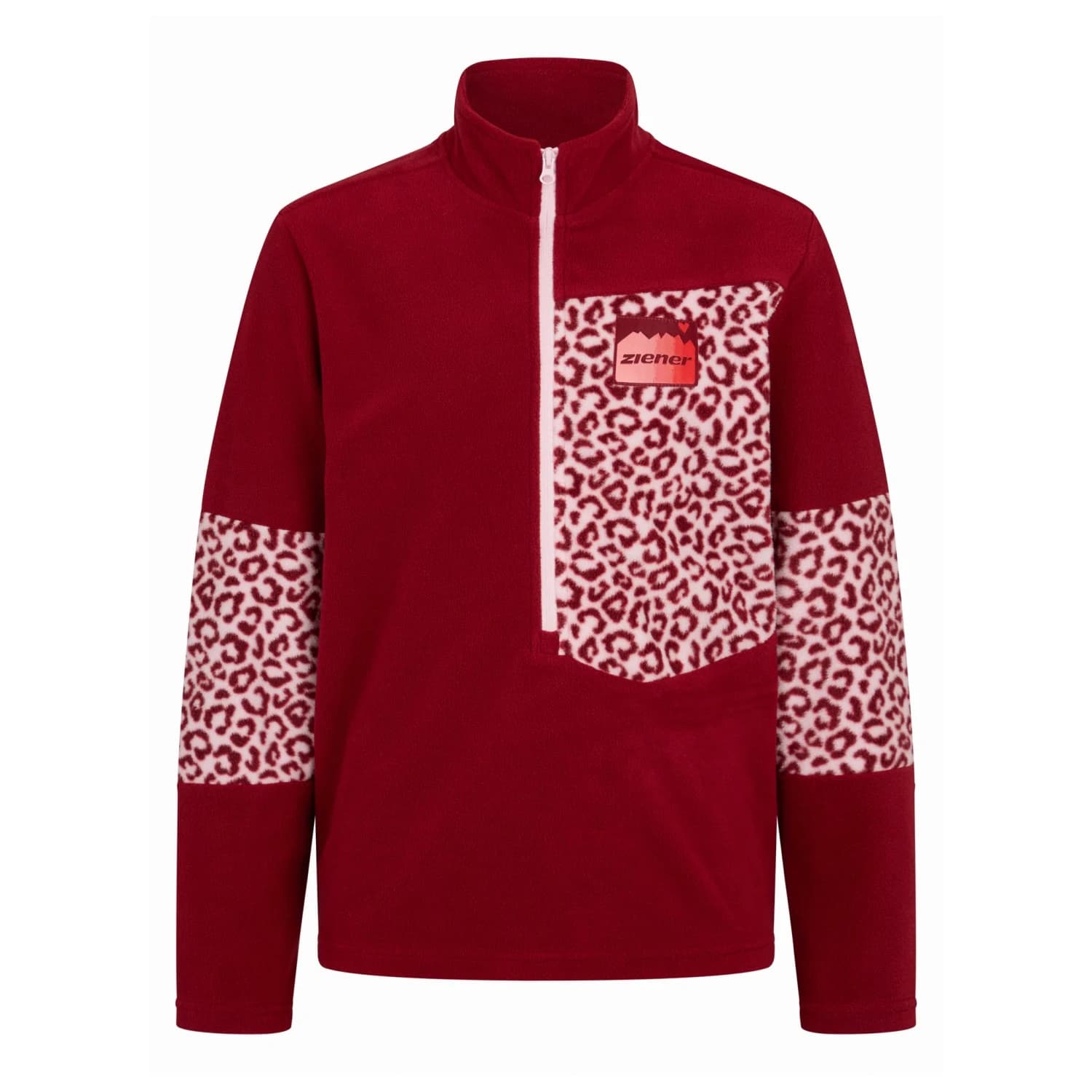Детски поларен пуловер Ziener Kid's Jamino-Z Fleece jumper - Red Leo