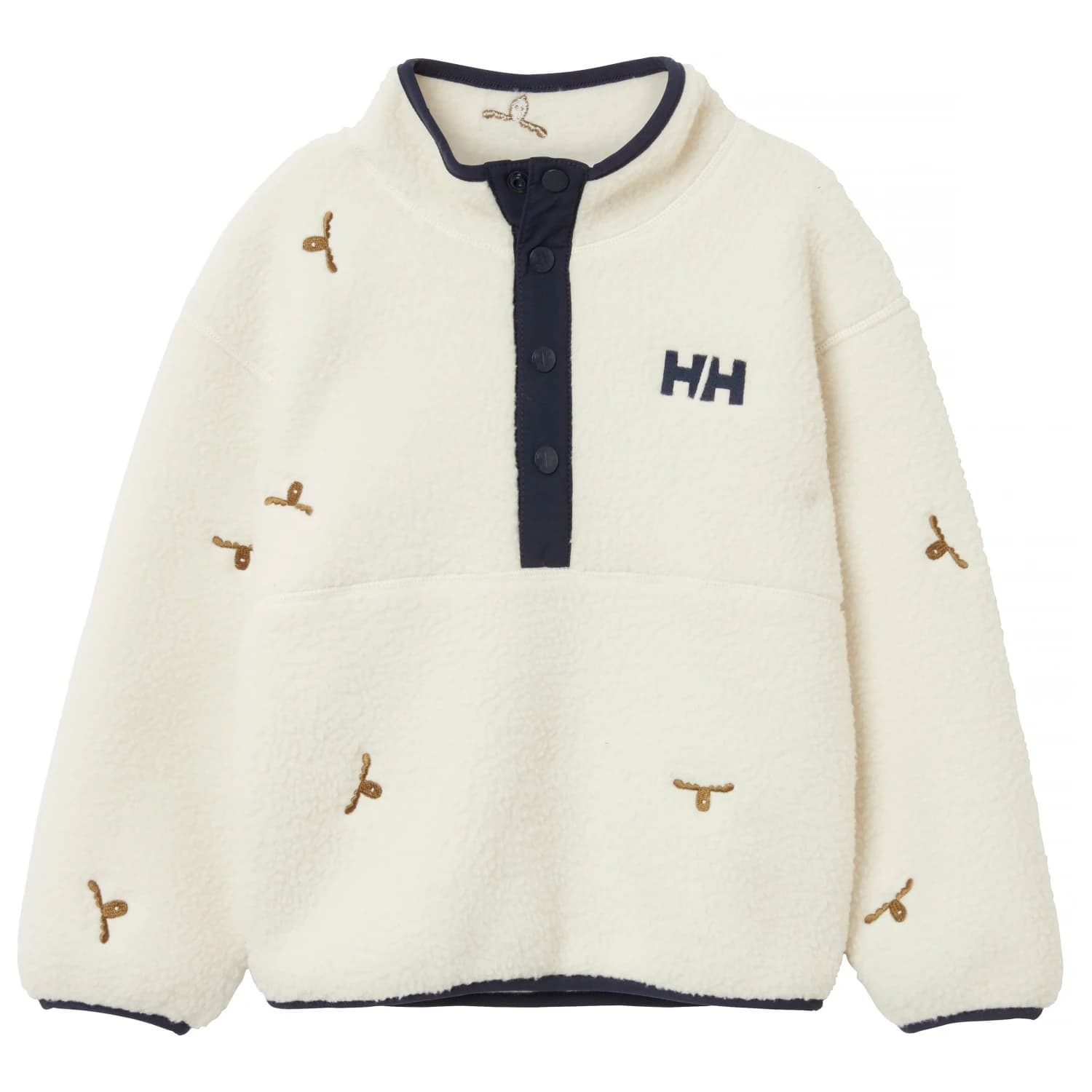 Детски поларен пуловер Helly Hansen Kid's Frosty Pile Sweater Fleece jumper - Cream Little Moose Embroid