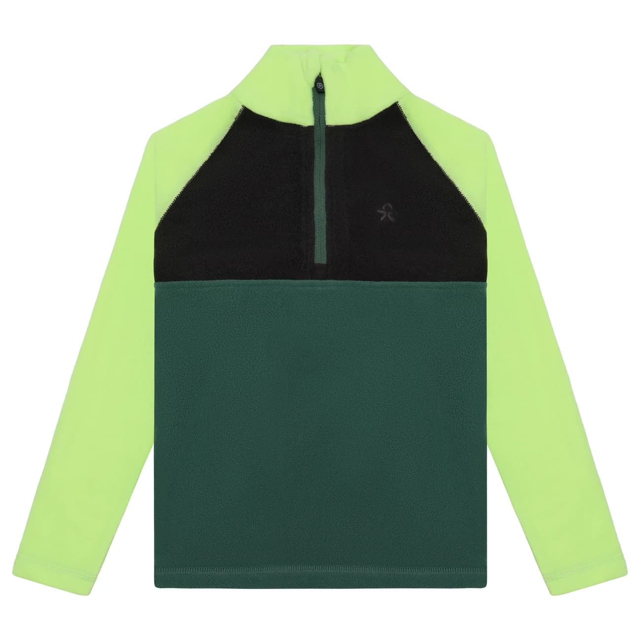 Детски поларен пуловер Color Kids Kid's Fleece Pulli Colorblock Fleece jumper - Sharp Green