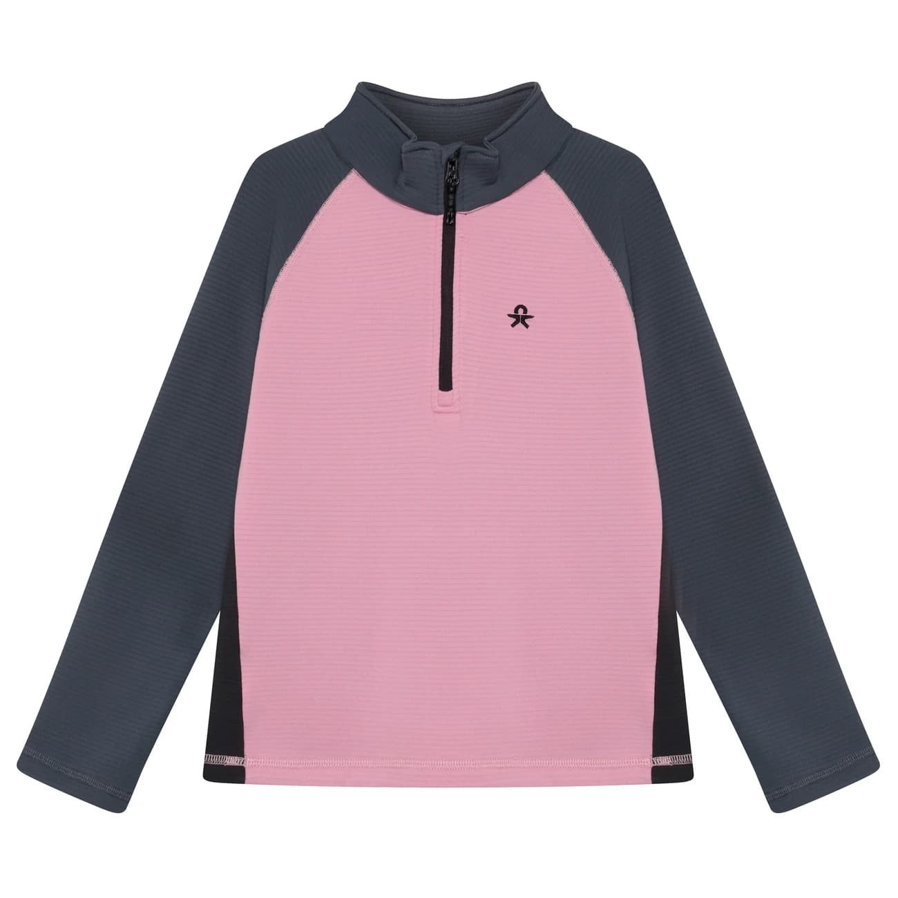 Детски поларен пуловер Color Kids Kid's Fleece Stretch Colorblock Fleece jumper - Mauve Mist