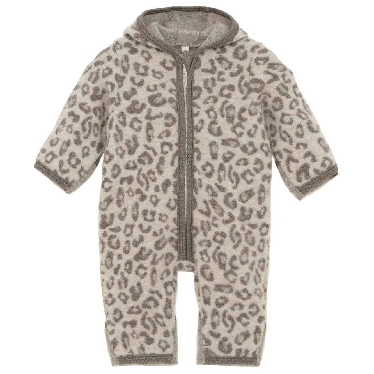 Детски цял костюм Huttelihut Kid's Pram Suit Ears Wool Jacquard Overall - Camel Melange