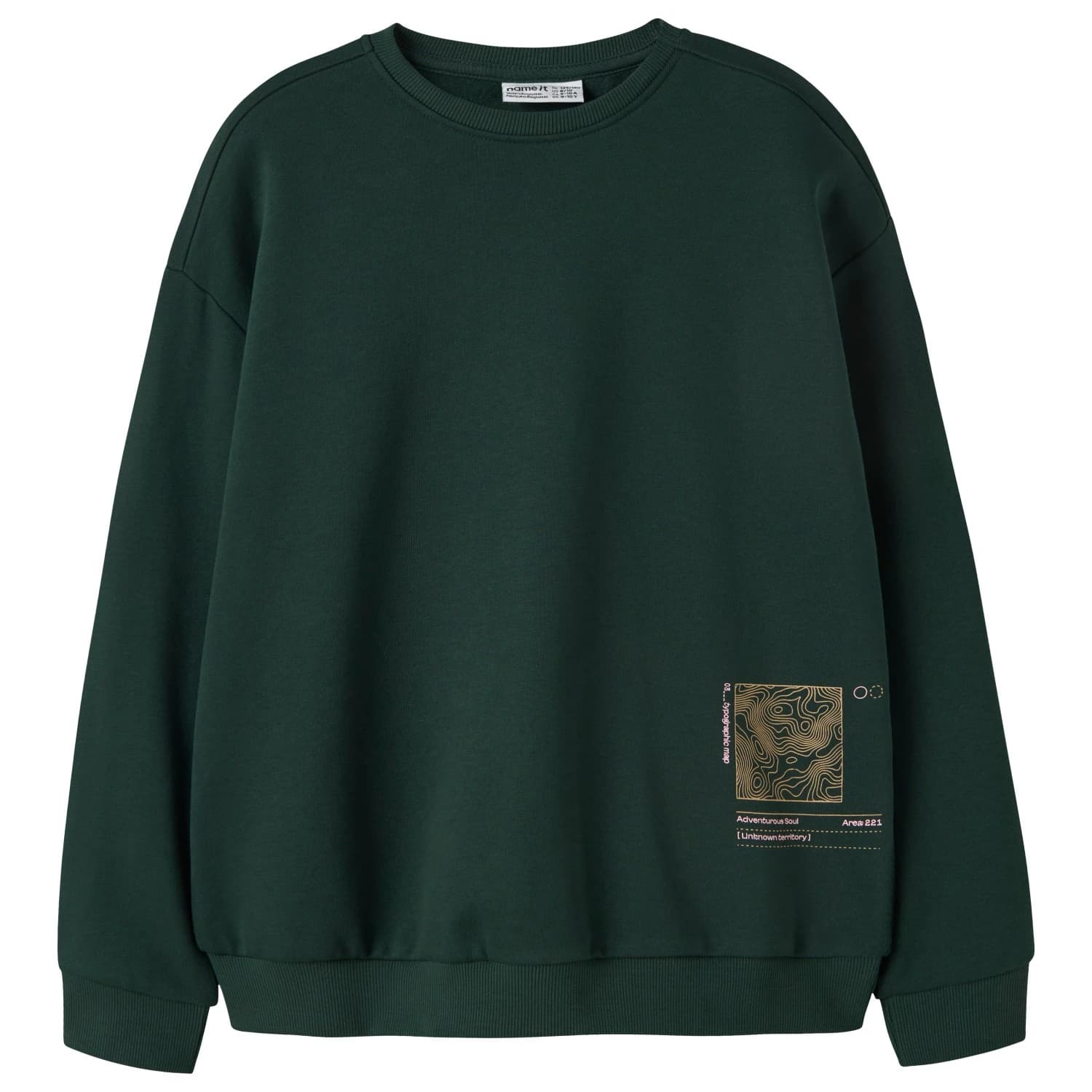 Детски пуловер Name it Kid's L/S Relax Sweat Jumper - Pine Grove