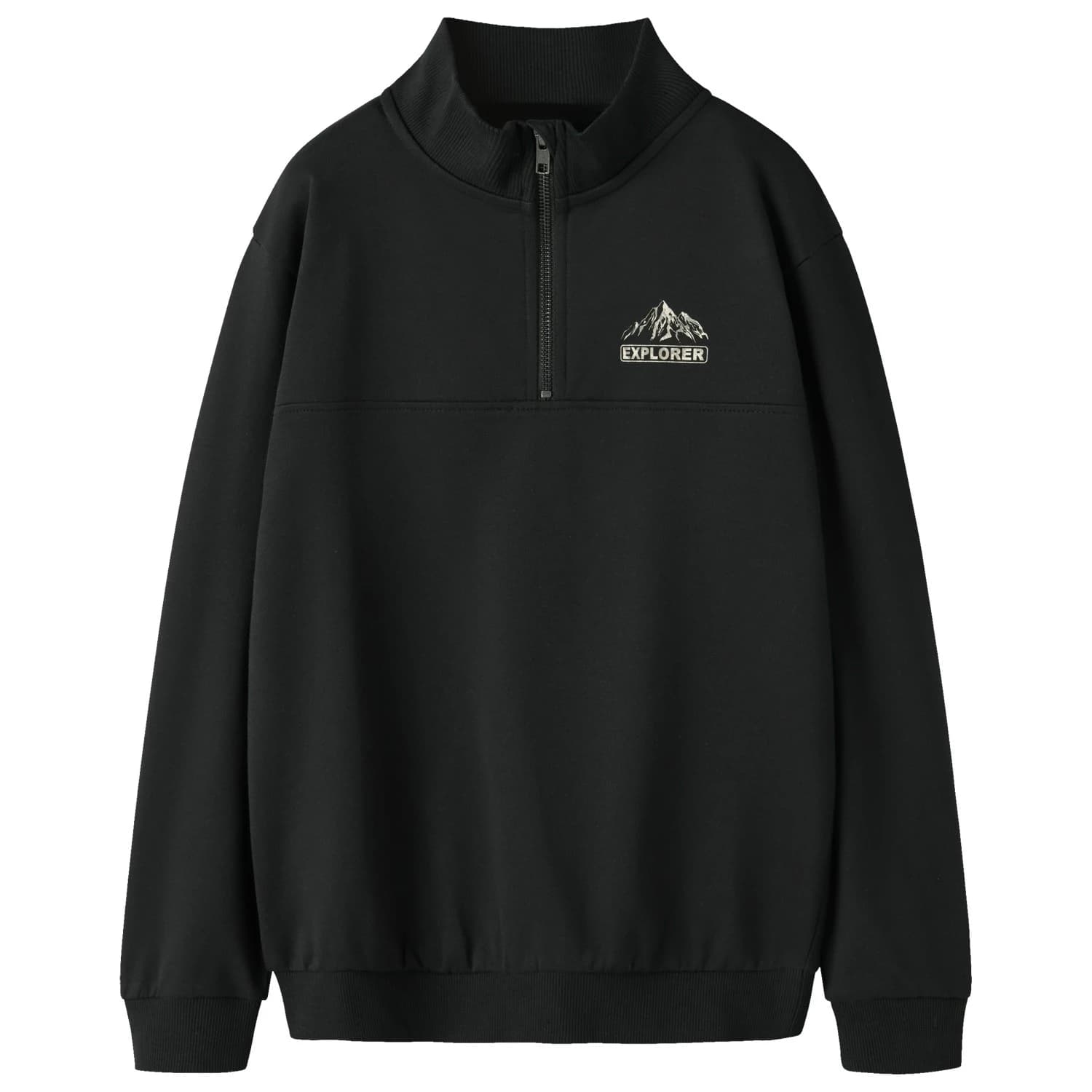 Детски пуловер Name it Kid's L/S Sweat Half Zip Jumper - Black