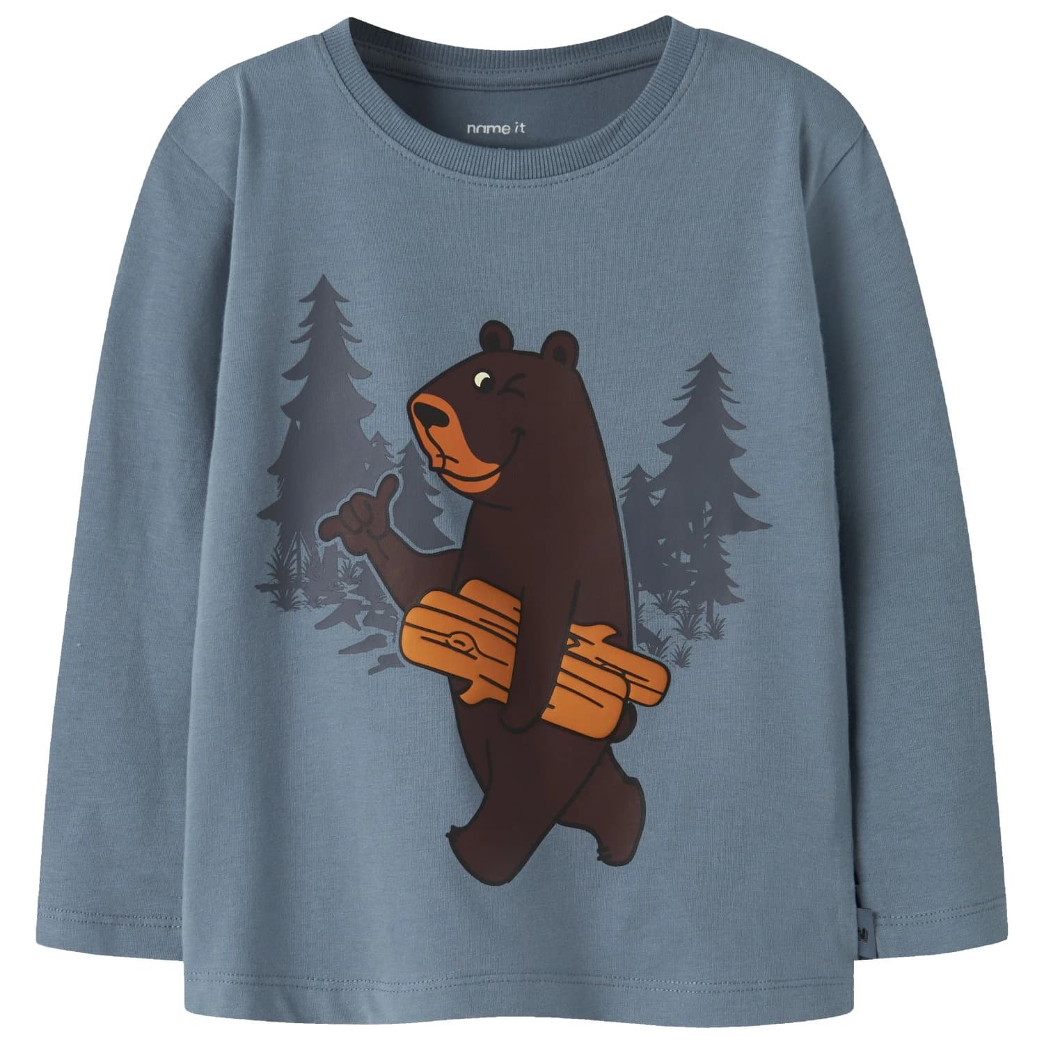 Детска блуза с дълъг ръкав Name it Kid's Motto L/S Top Longsleeve - Blue Mirage