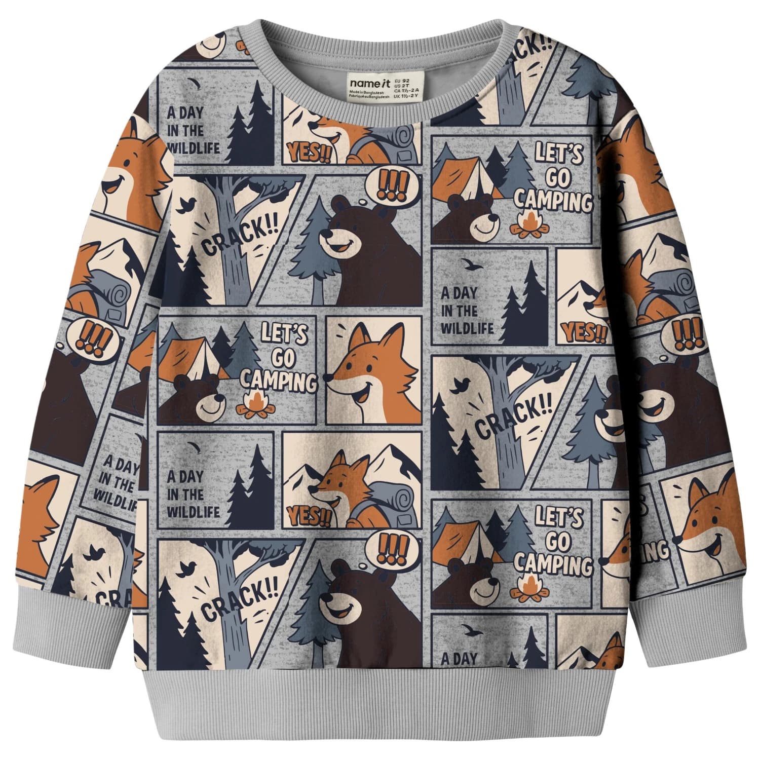 Детска блуза с дълъг ръкав Name it Kid's Oswaldy L/S Sweatshirt Jumper - Grey Melange