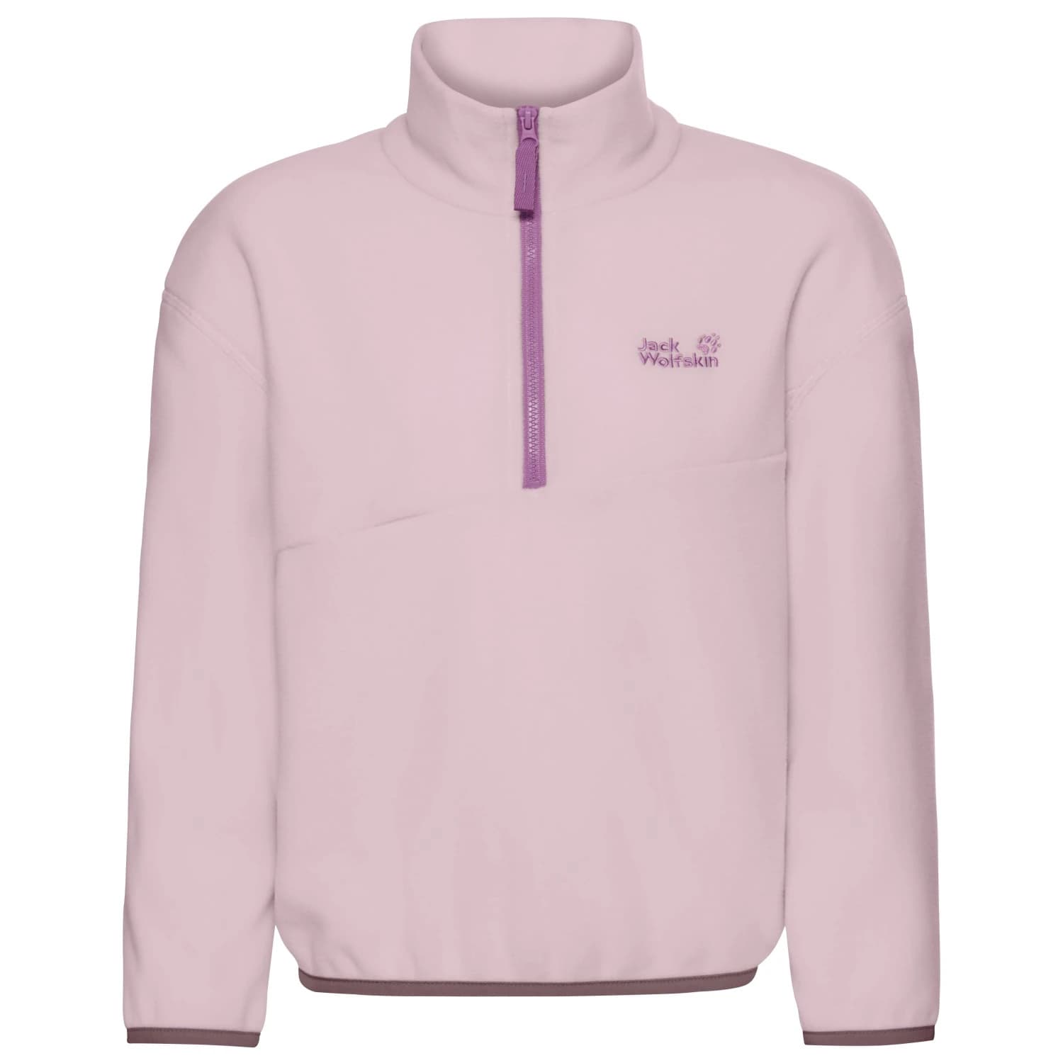 Детски поларен пуловер Jack Wolfskin Kid's Taunus 100 Rebel Halfzip Fleece jumper - Paw Dusty Blush