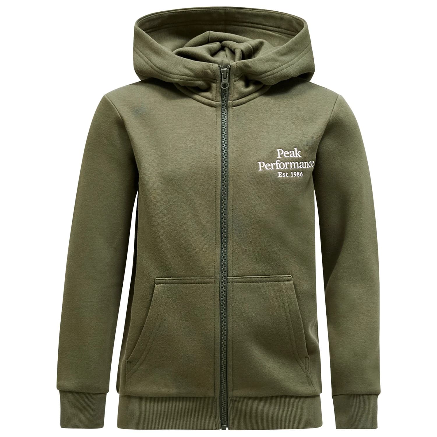 Детско яке за тренировка Peak Performance Kid's Junior Original Zip Hood Training jacket - Pine Needle