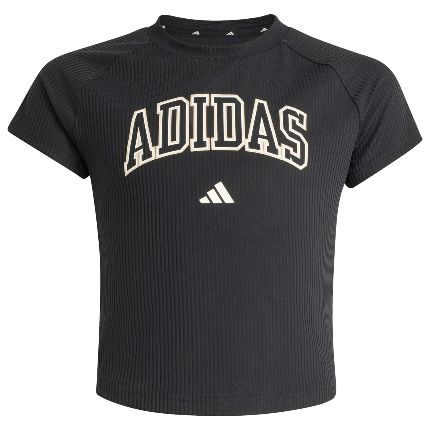 Тениска adidas Girl's Sport Seasonals Collegiate Typography Tee T-shirt - Black / Off White