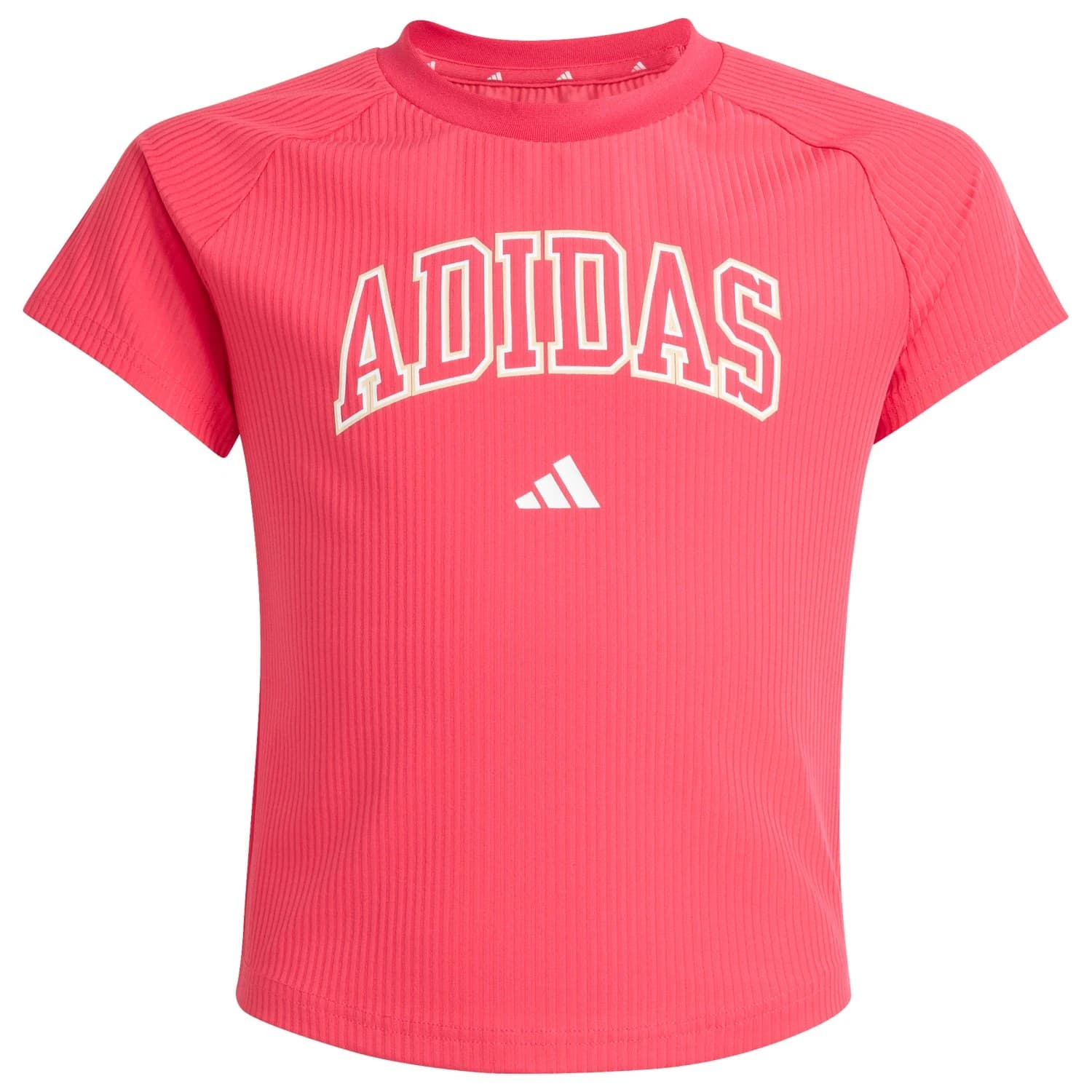 Тениска adidas Girl's Sport Seasonals Collegiate Typography Tee T-shirt - Power Pink / White