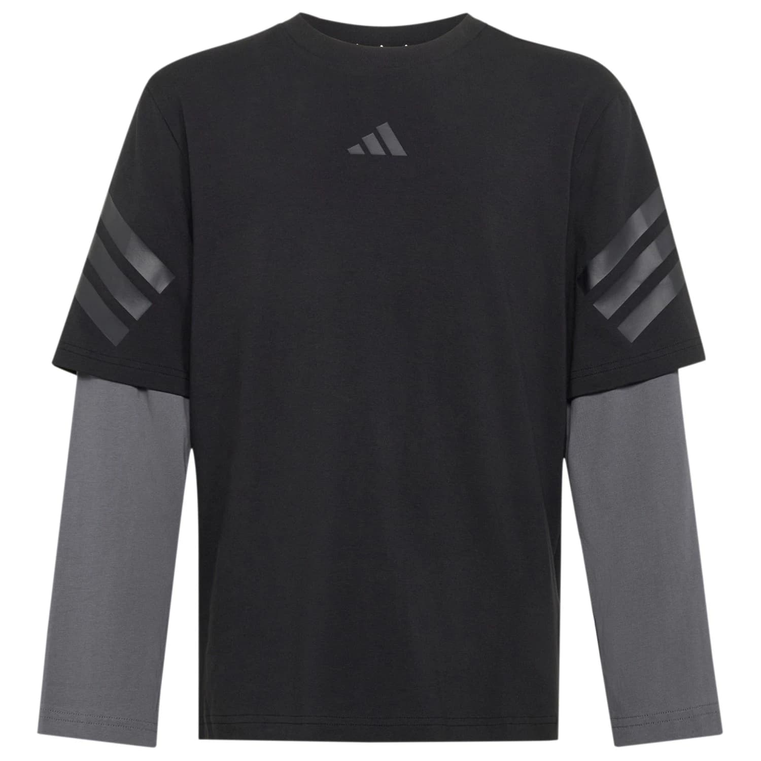Детска блуза с дълъг ръкав adidas Kid's Future Icons 2-In-1 Long Sleeve T-Shirt Longsleeve - Black / Grey Five / Black