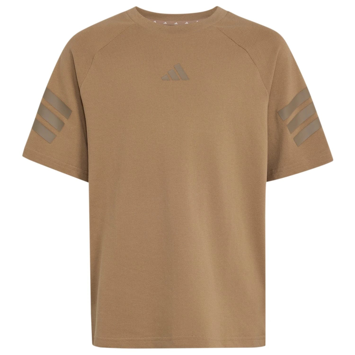 Детска тениска adidas Kid's Future Icons 3 Stripes T-Shirt - Khaki Six / Blanch Brown