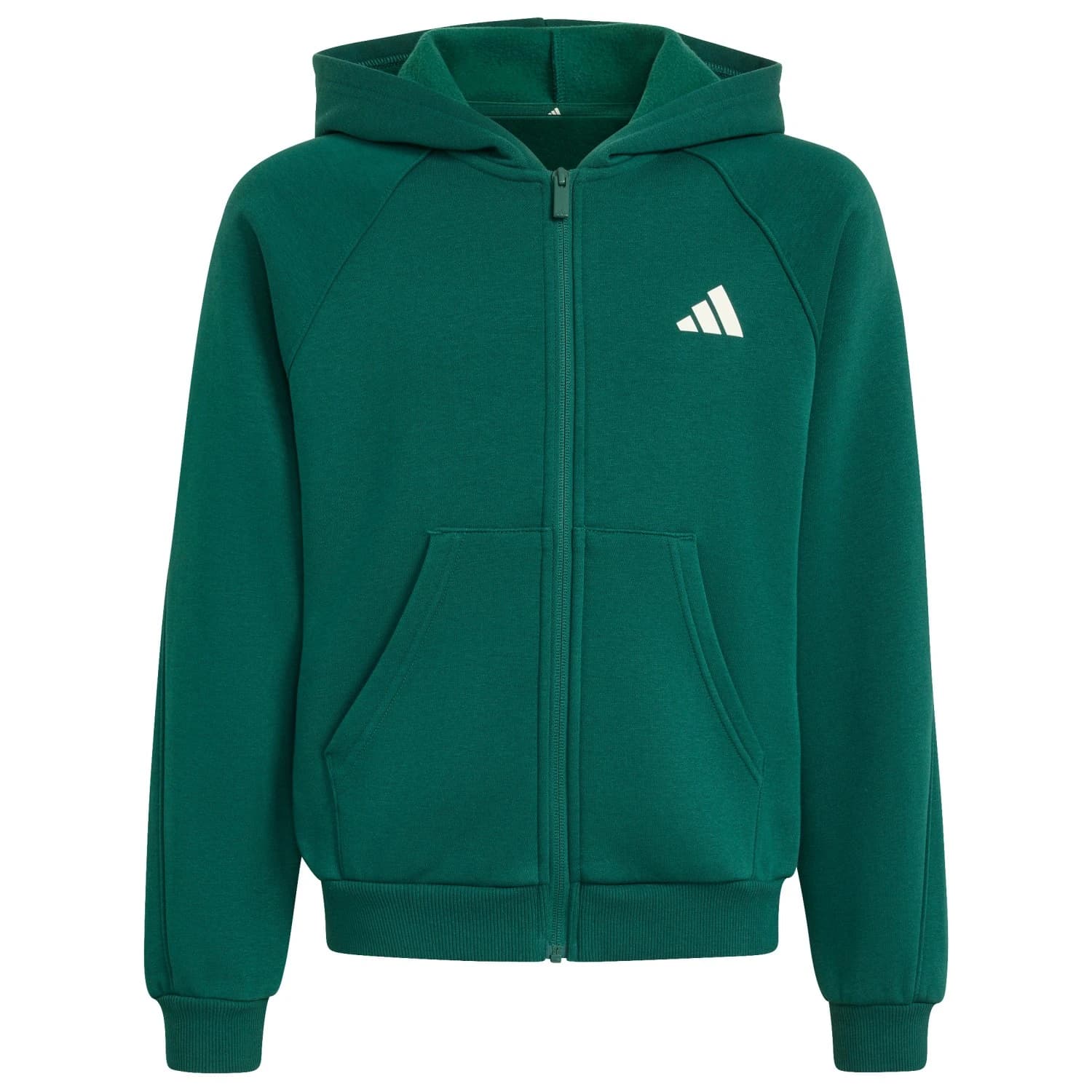 Детско яке за тренировка adidas Kid's Seasonals Collegiate Typography Full Zip Training jacket - Collegiate Green / Ivory
