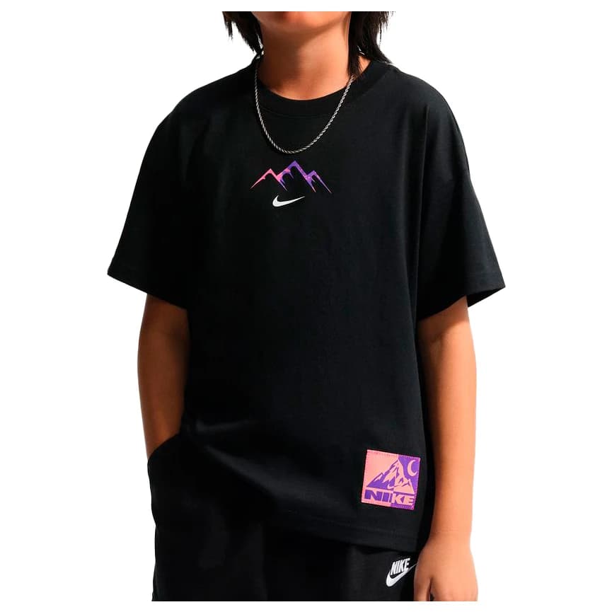 Детска тениска Nike Kid's NSW Tee Loose Fit Logo Retro T-shirt - Black