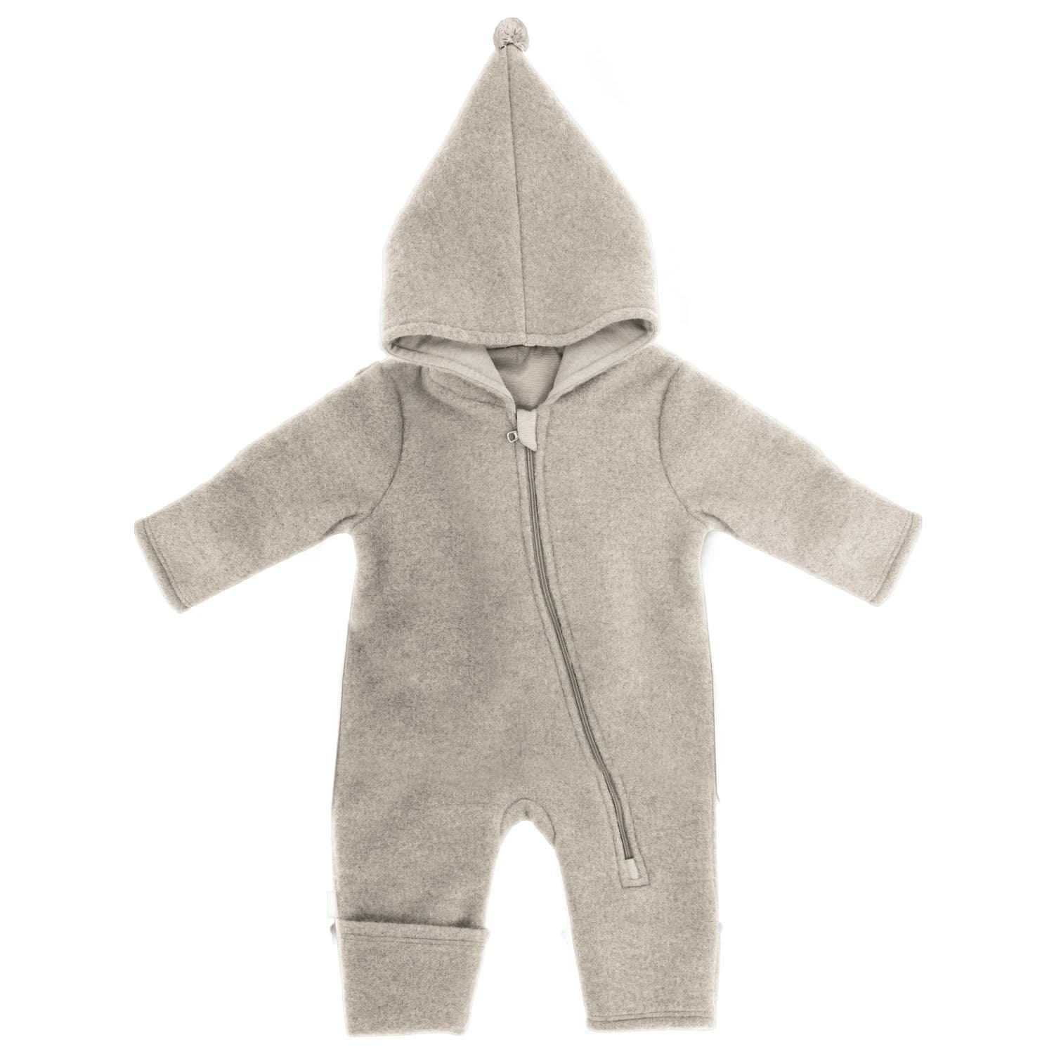 Цял костюм maximo Baby's Jersey Fleece Overall m. Kapuze u. Pompon Overall - Beige Melange